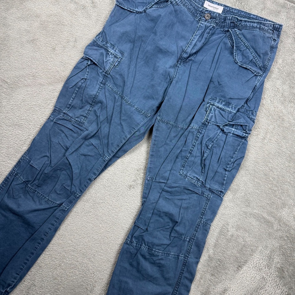 Dressmann Cargo Pants Mens 36x32 Blue Good Utility Multi Pocket Workwear 4446